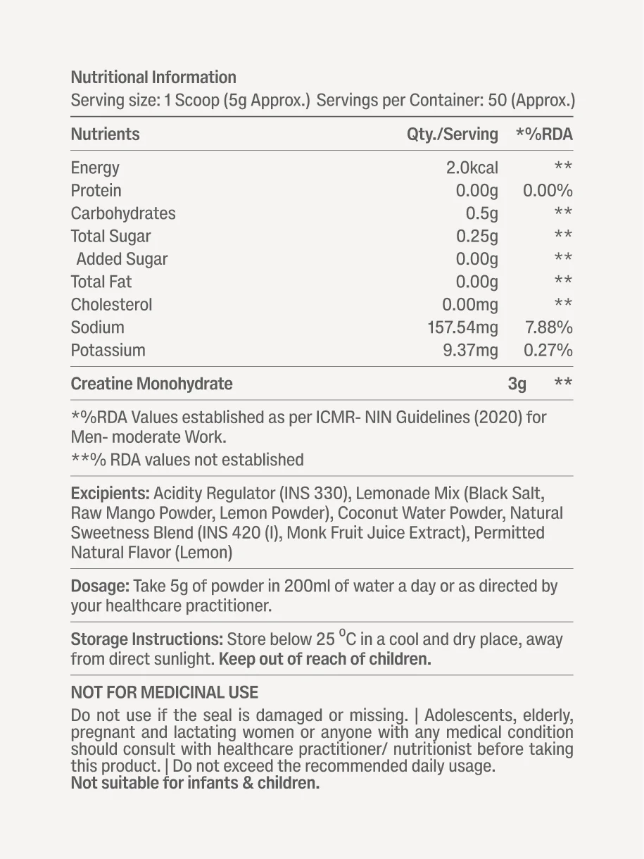 Nano Creatine Monohydrate Lemonade